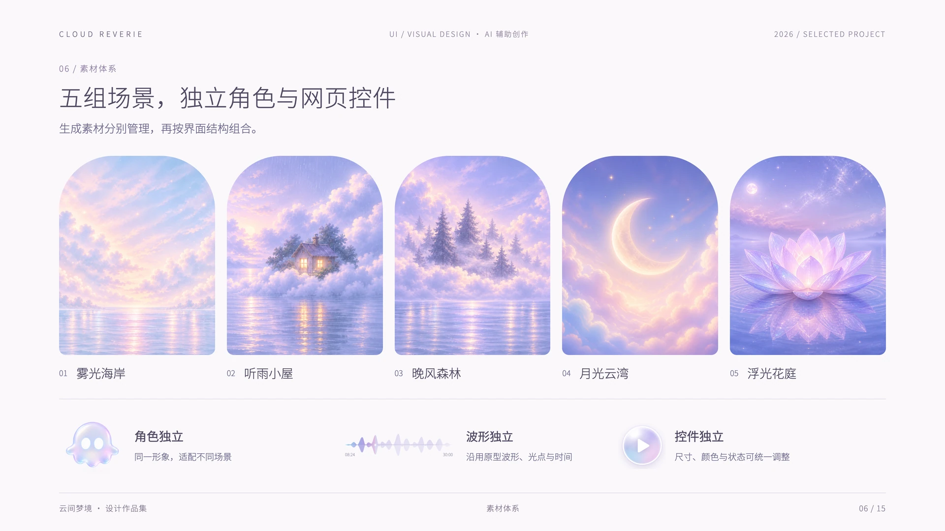 云间梦境：五组场景，独立角色与网页控件